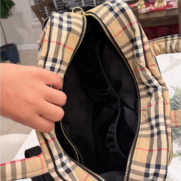 Burberry Beige and Black Check Baby Bag - Picture 5 of 6